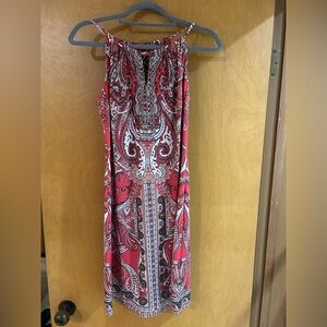 Colorful halter neck dress by INC. Excellent condition. Soft, stylish, & comfy!